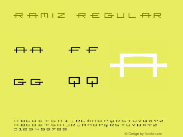 Ramiz-Regular Version 001.000 Font Sample