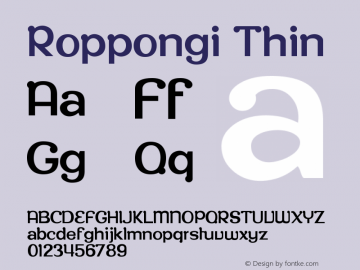 Roppongi-Thin Version 001.000 Font Sample