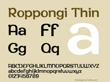 Roppongi-Thin Version 001.000 Font Sample