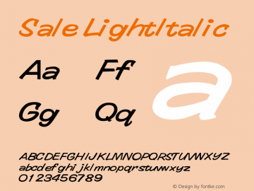 Sale-LightItalic Version 001.000图片样张