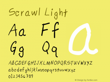 Scrawl-Light Version 001.000 Font Sample