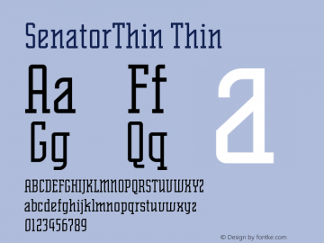 SenatorThin Version 001.001 Font Sample
