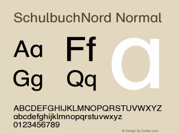 SchulbuchNord-Normal Version 001.000 Font Sample