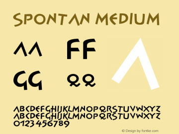 Spontan-Medium Version 001.000 Font Sample