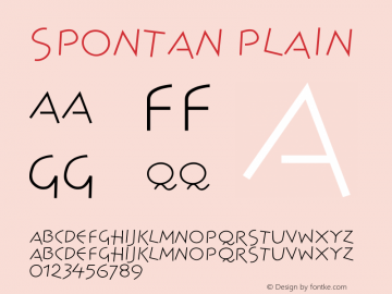 Spontan-Plain Version 001.000 Font Sample