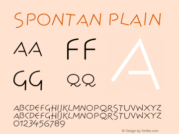 Spontan-Plain Version 001.000 Font Sample