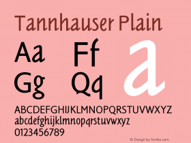 Tannhauser Plain Version 1.0 Font Sample