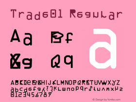 Trade01-Regular Version 001.000 Font Sample