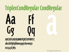 TriplexCondRegular Version 001.000 Font Sample