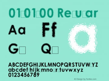 01-01-00 Regular 01-1.0 Font Sample