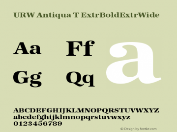 URW Antiqua T Extra Bold Extra Wide Version 001.005 Font Sample