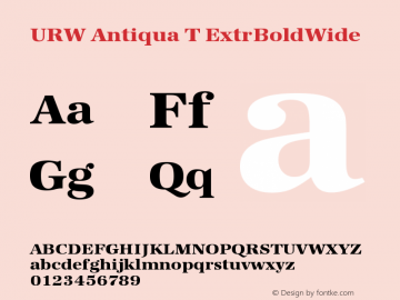 URW Antiqua T Extra Bold Wide Version 001.005 Font Sample
