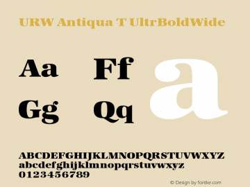 URW Antiqua T Ultra Bold Wide Version 001.005 Font Sample