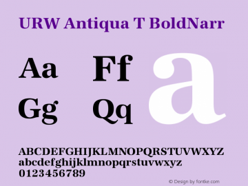 URW Antiqua T Bold Narrow Version 001.005 Font Sample