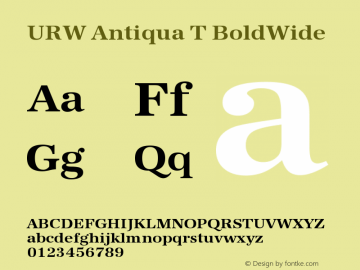 URW Antiqua T Bold Wide Version 001.005 Font Sample