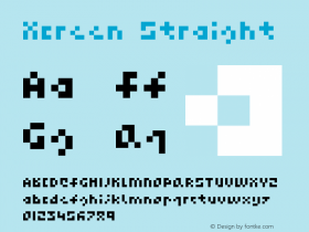 Xcreen-Straight Version 001.000 Font Sample