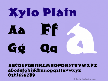 Xylo Plain Version 1.0 Font Sample
