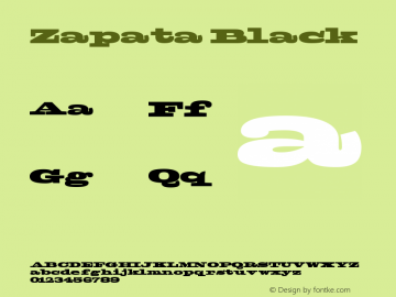 Zapata-Black Version 001.000 Font Sample