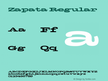 Zapata-Regular Version 001.000 Font Sample