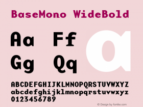 BaseMonoWideBold Version 001.000 Font Sample