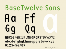 BaseTwelveSans Version 001.000图片样张