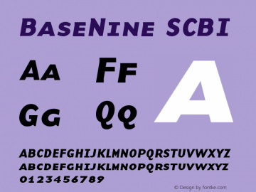 BaseNineSCBI Version 001.000 Font Sample