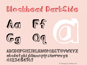 BlockheadDarkSide Version 001.000 Font Sample