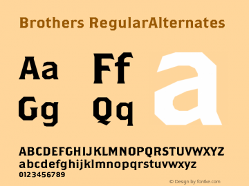 BrothersRegularAlternates Version 001.000图片样张
