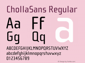 ChollaSansRegular Version 001.000 Font Sample