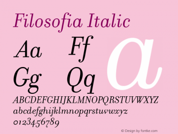 FilosofiaItalic Version 001.000图片样张