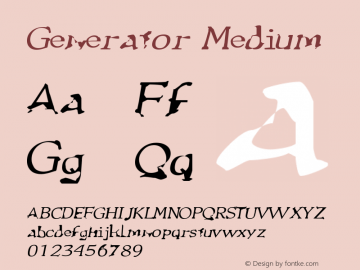 Generator Version 001.000 Font Sample