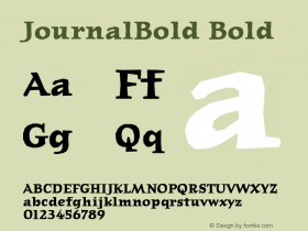 JournalBold Version 001.000 Font Sample