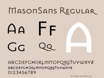 MasonSansRegular Version 001.000 Font Sample