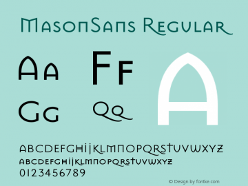 MasonSansRegular Version 001.000 Font Sample