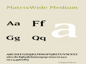 MatrixWide Version 001.001 Font Sample