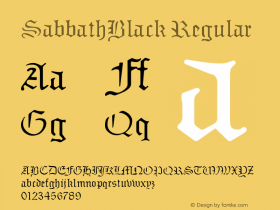 SabbathBlackRegular Version 001.000图片样张