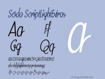 SodaScriptLightExtras Version 001.000 Font Sample