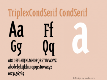 TriplexCondSerif Version 001.000 Font Sample