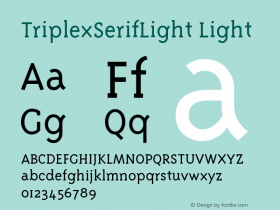 TriplexSerifLight Version 001.001图片样张