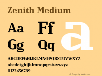 Zenith Version 001.001 Font Sample