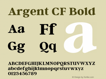 Argent CF Bold Version 1.000 Font Sample