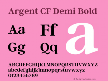 Argent CF Demi Bold Version 1.000 Font Sample