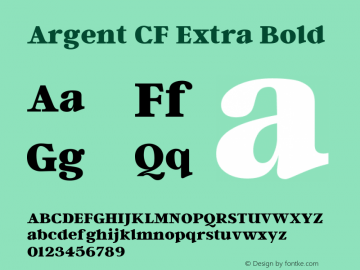 Argent CF Extra Bold Version 1.000 Font Sample