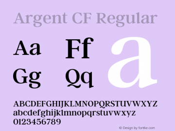 Argent CF Version 1.000 Font Sample