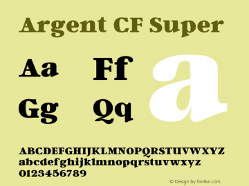 Argent CF Super Version 1.000 Font Sample