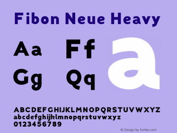 Fibon Neue Heavy Version 1.0 Font Sample