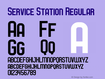 Service Station Regular Version 1.000;PS 001.000;hotconv 1.0.88;makeotf.lib2.5.64775 Font Sample