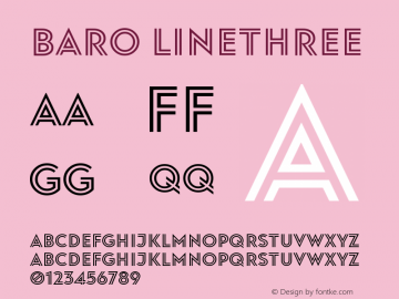 Baro LineThree Version 1.0 Font Sample