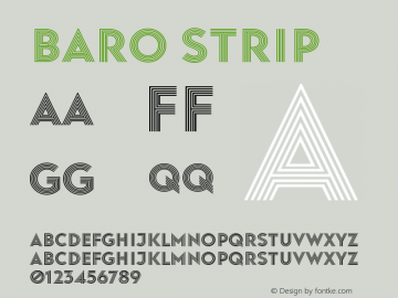 Baro Strip Version 1.0 Font Sample