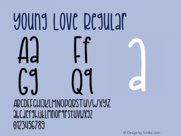 Young Love Regular Version 1.000;PS 001.001;hotconv 1.0.56 Font Sample
